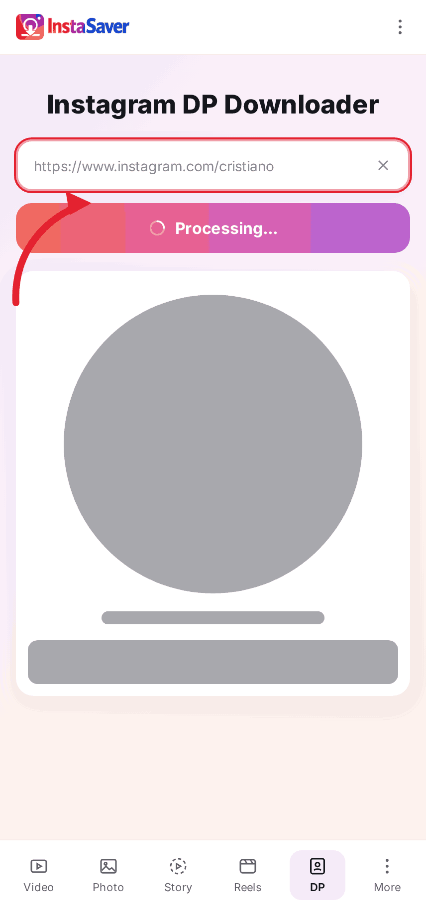Paste the link into InstaSave